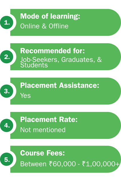 Course highlights with their fees at the Digital Scholar Institute in Chennai