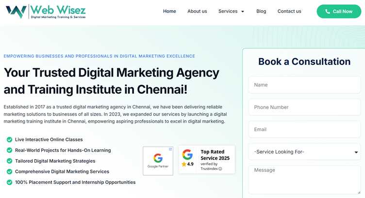 Web Wisez provides the worst digital marketing course in Chennai